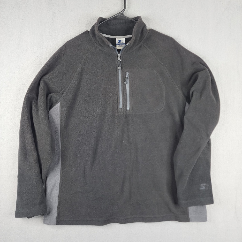 Vintage‎ Starter Mens Quarter Zip Fleece Pullover Mock Neck Athletic Sweater L